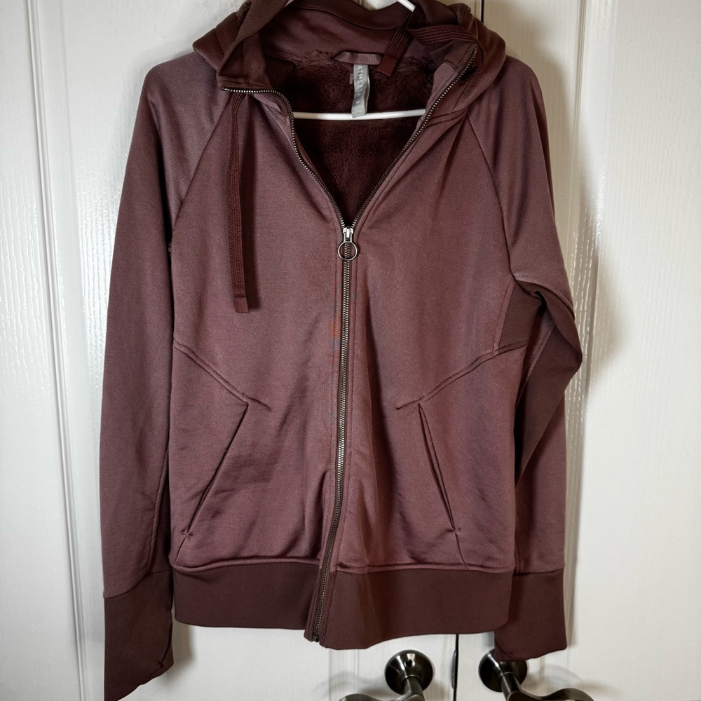 Athleta Mauve Sherpa Lined Zip-Up Jacket - Picture 6 of 6